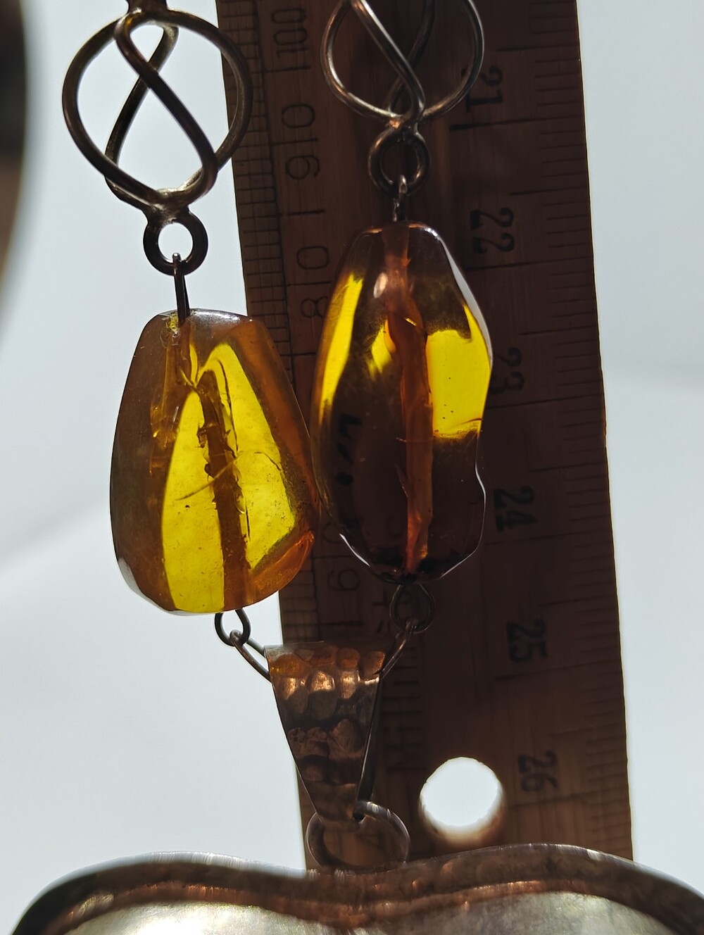Vintage Amber Heart Necklace - Picture 8 of 16